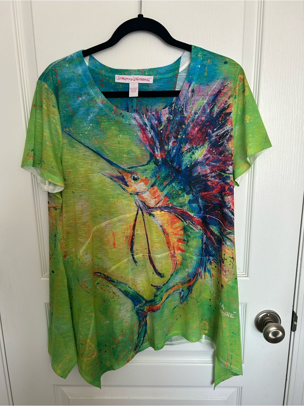 Leoma Lovegrove Green Sailfish Graphic Short Sleeve Tee
